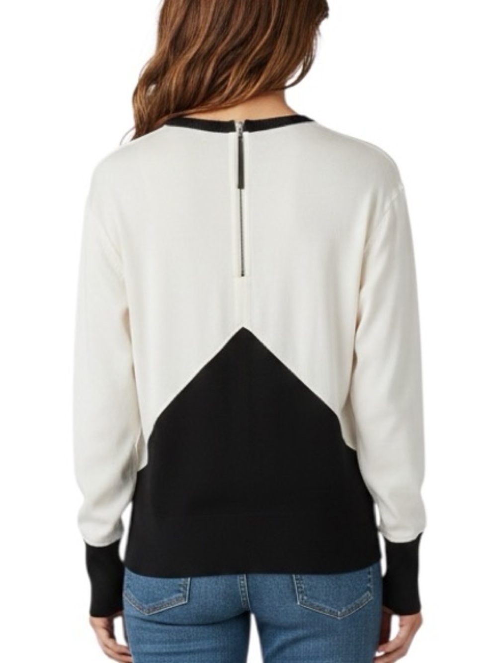 Helmut Lang colour block satin long sleeve crew neck top excellent condition